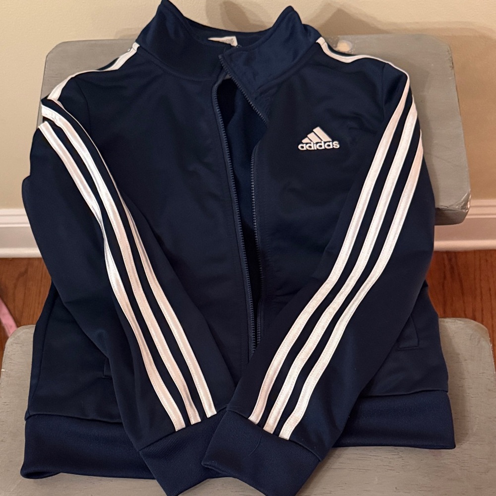 Adidas Dark Blue Jacket with White Accents